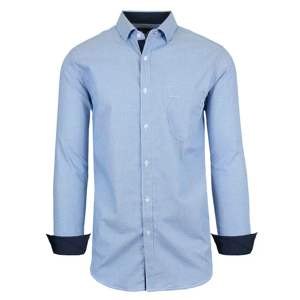 Men's Long Sleeve Slim-Fit Cotton Casual Dress Shirts