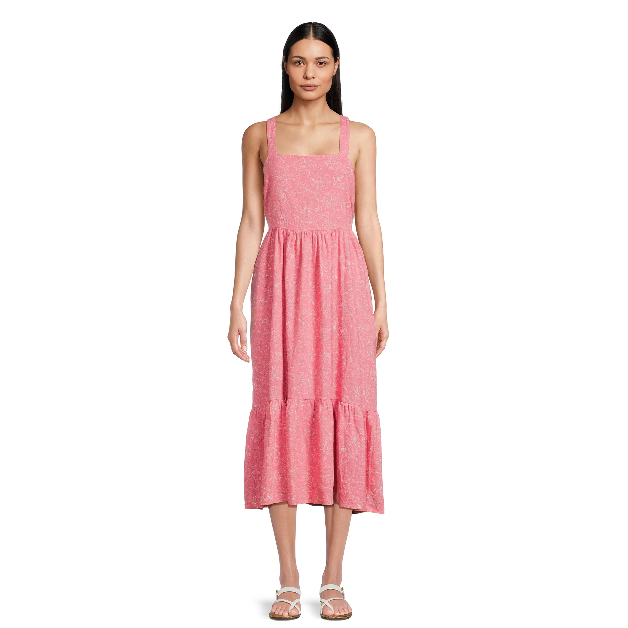 Time & Tru Women's Tie Bk Midi Dress