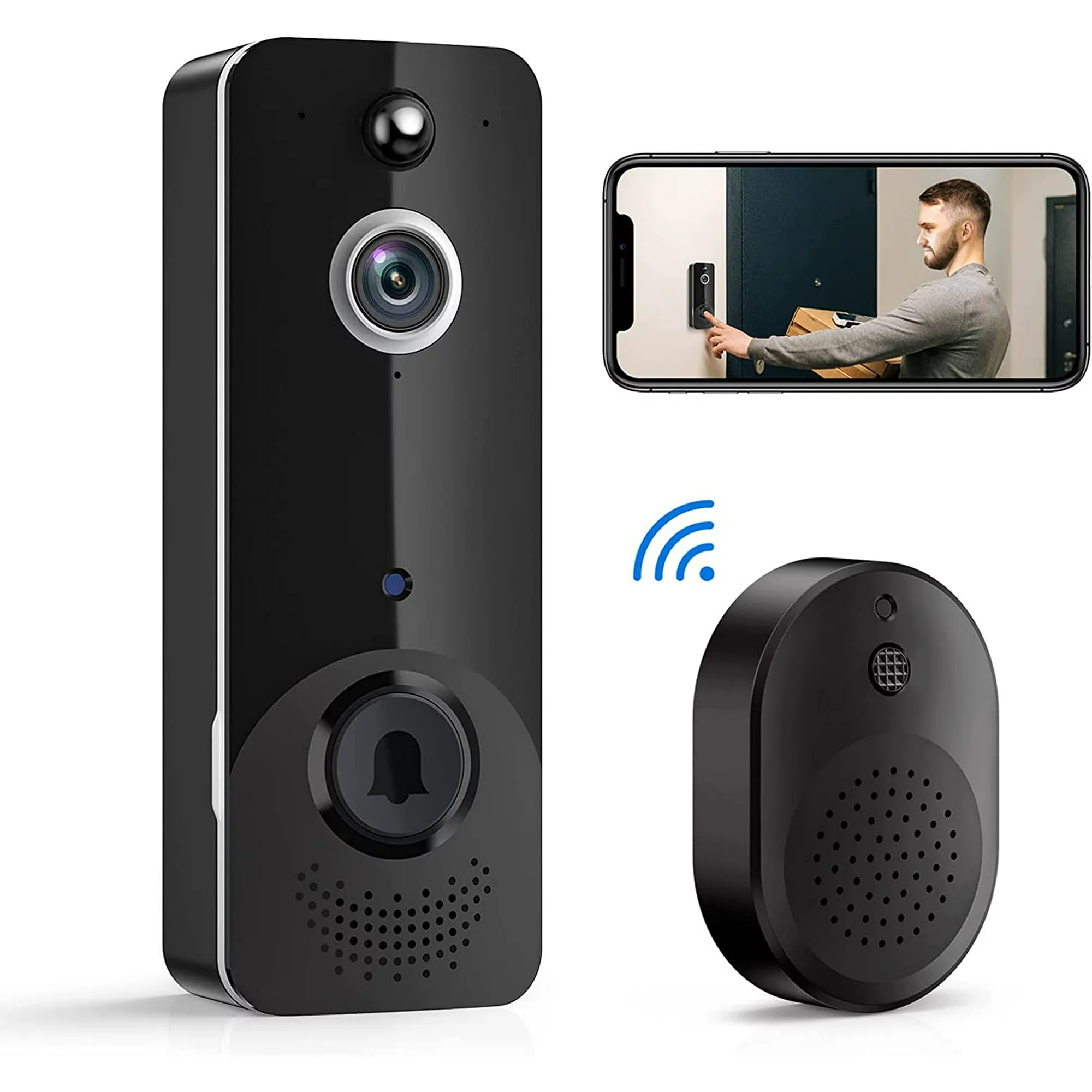 Luckwolf Wireless Doorbell Camera with Chime,