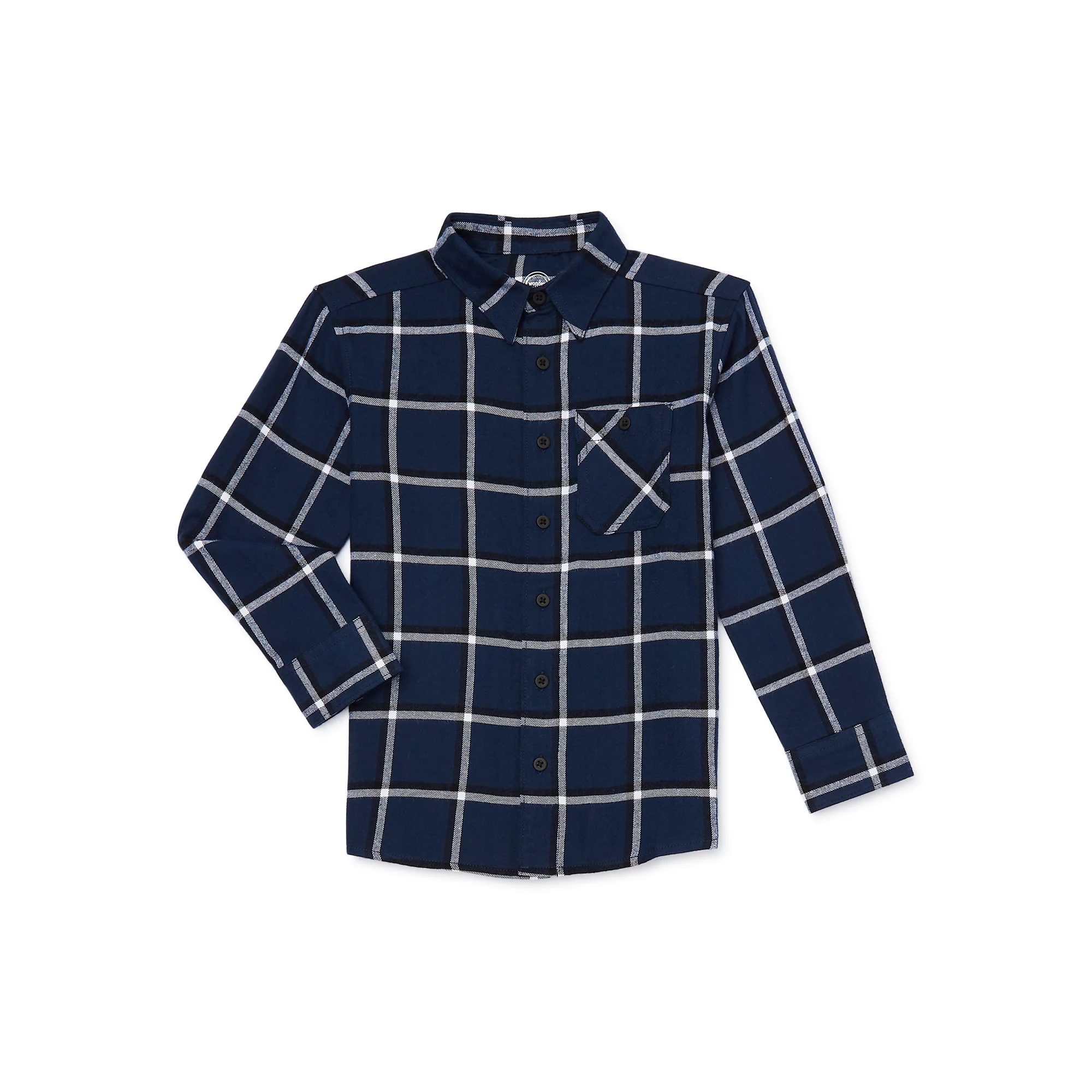 Wonder Nation Boys Long Sleeve Flannel Shirt, Sizes 4-18 & Husky