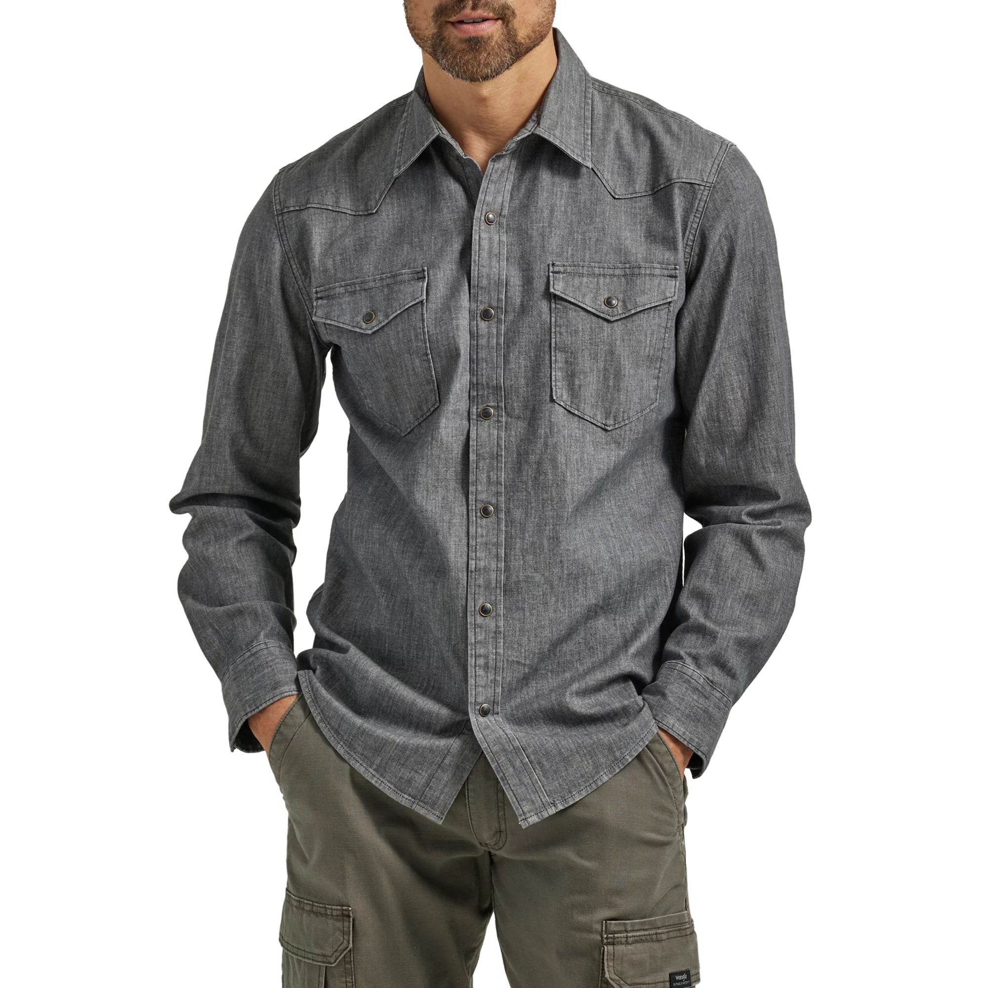 Wrangler Men’s Slim Fit Long Sleeve Woven Shirt