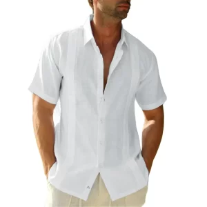 Saodimallsu Men Button Down Shirt Cotton Embroidered