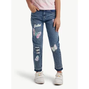 Justice Girls Patched Mini Mom Jean, Sizes 6-18